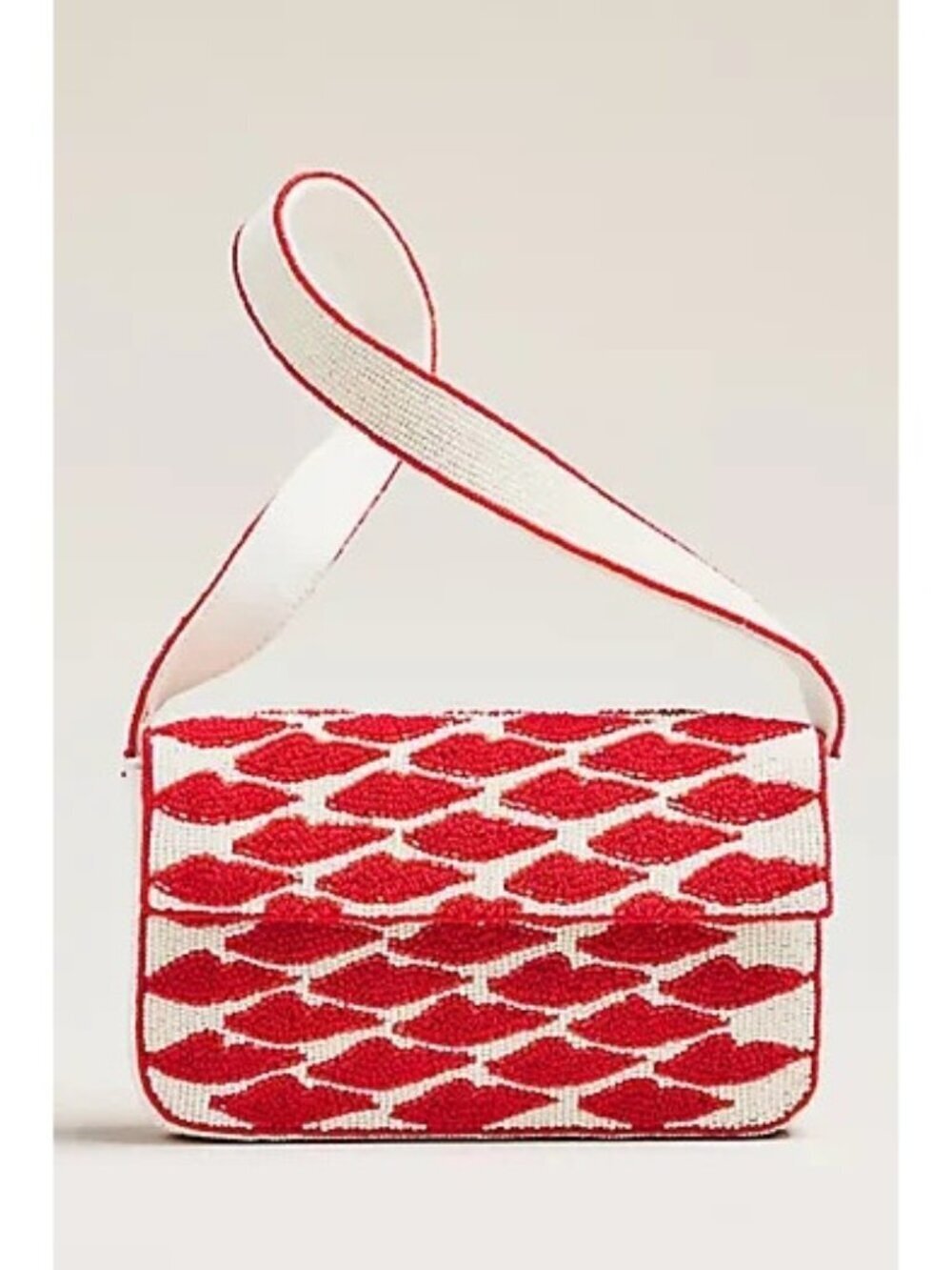 Anthropologie The Fiona Beaded Bag: Icon Edition Lips